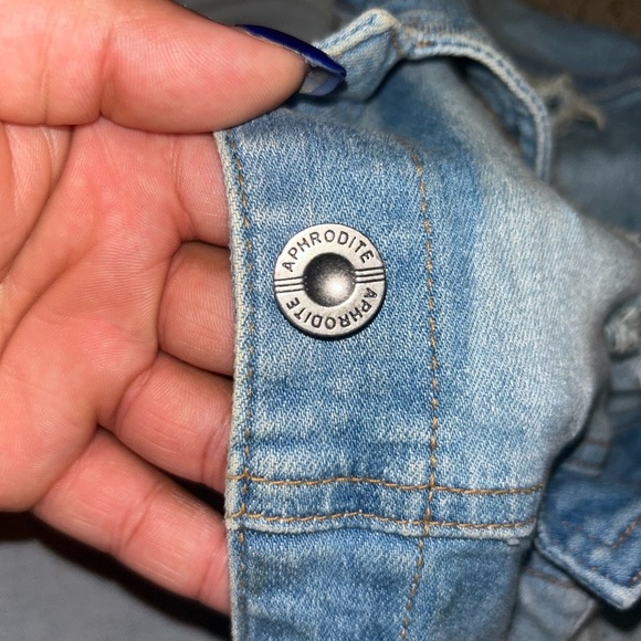 Aphrodite Distressed Denim Longline Shirt Dress size 2XL(16P) - Picture 3 of 5